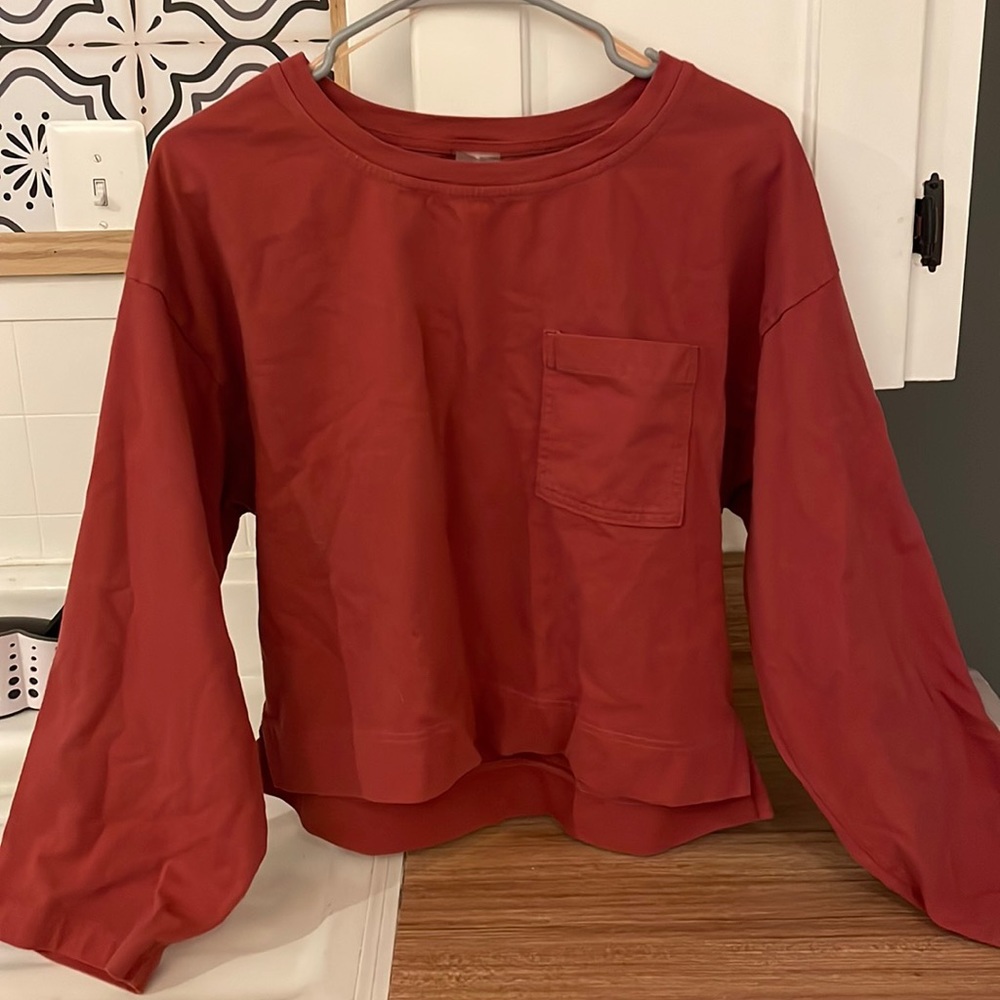 Crop top, wide long sleeved shirt. Lightly worn.